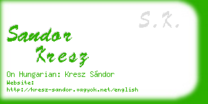 sandor kresz business card
